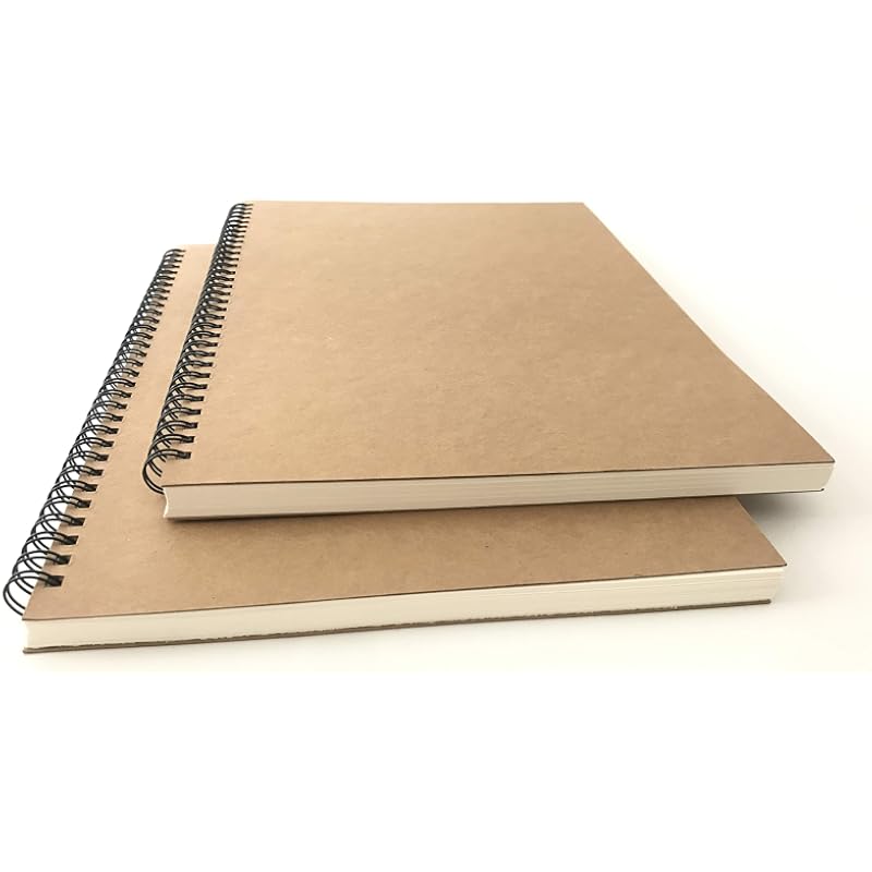 Accuprints A5 Pack Of 2 Craft Notebook, 50 Leaf 100 Pages,Blank Or Unruled | Travel Writing Notebook,Journal,Notepad,Ske