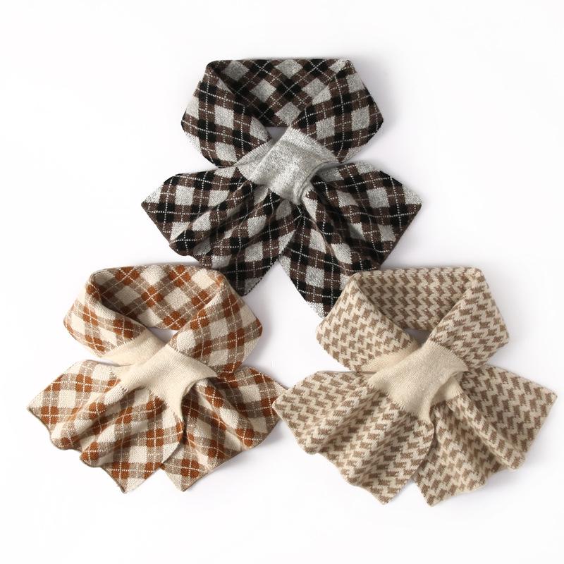 100% Cashmere Plaid Knit Neck Gaiter & Scarf - Soft & Warm