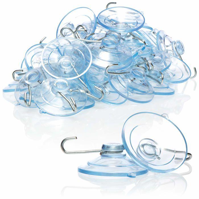 Ventouses - COM-FOUR - CF13984 - Transparent - Argenté - 40 Pièces
