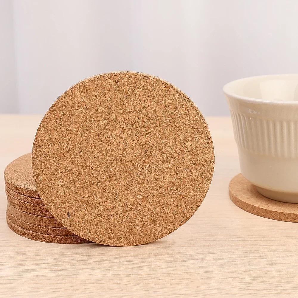 30/1 pièce Sous-verres en liège naturel Isolation thermique Forme ronde Tapis de tasse Diamètre 10 cm Tapis de table à café thé vin Outil pour maison bureau cuisine