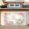 2D Japanese Cherry Blossom Tapestry, Temple & Garden Backdrop