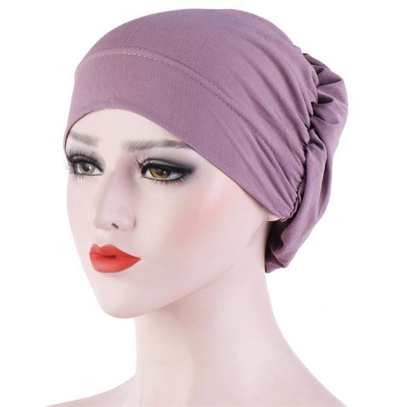Dame Muslimsk Turban Tørklæde Kasket Muslimsk Hijab Kasketter Blød Løs Beanie Hat