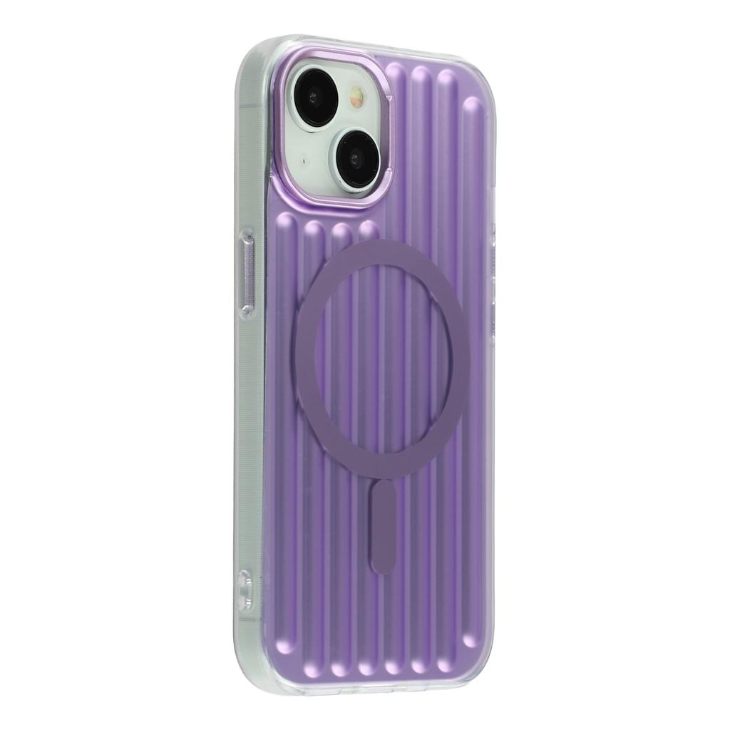 For iPhone 15 Case Compatible with MagSafe Luggage Texture IMD TPU Phone Back Cover