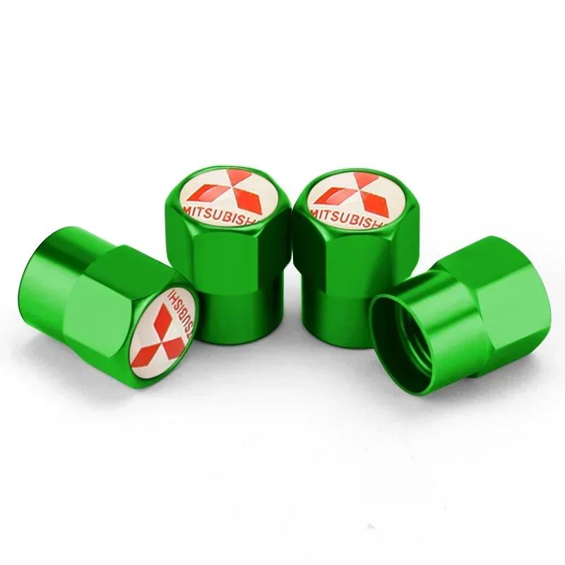 Tyre Stem Covers for Mitsubishi Car Logo Ralliart Lancer Outlander ASX Colt Pajero Eclipse EVO Colt Wheel Tire Valve Caps 4pcs