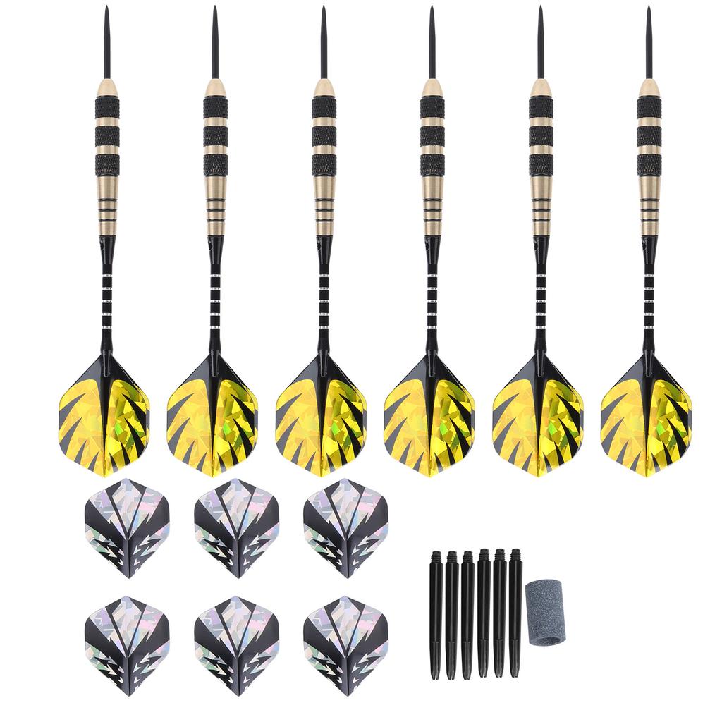 Darts Kit 12 Dart Tail Flights Shafts Black Nickel Copper Hard Tip Detachable Sports Game Supplies