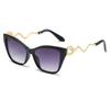 Fashion Metal Snake Cat Eye Large Frame Sunglasses Women Men Brand Designer Trendy Punk Sunshade Glasses Travel Vacation Supply