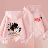 Felpa con cappuccio e zip per bambini, cardigan, top rosa per bambina e nero per bambino, felpa con cappuccio per bambini dai 3 ai 12 anni, autunno, cappotto stile Michael Jackson con zip