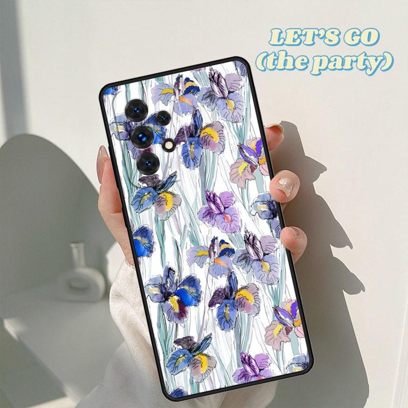 Blue Iris Flower phone case For Samsung Galaxy A42 A31 A40 A51 A71 A32 A80 A91 A52 A72 A73 A20e A21S A50 A70 A11 A12 Cover