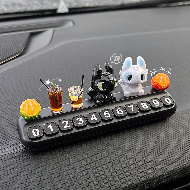 

Mobile phone sign, toothless child temporary parking number sign, personalized and creative car decoration in car