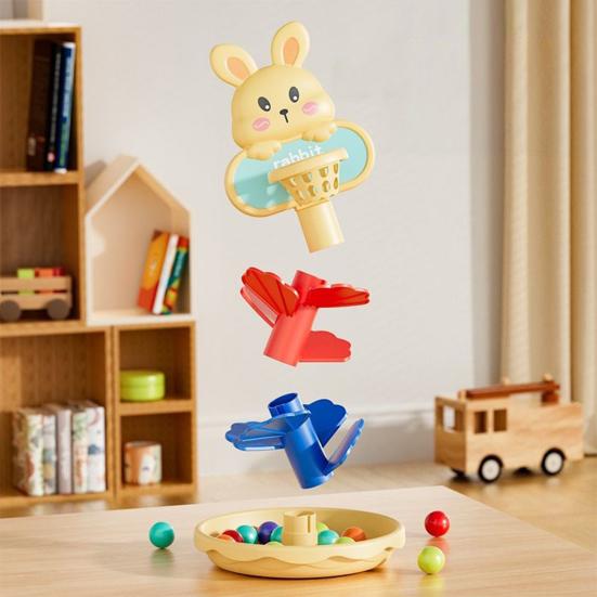 

Детская игрушка-трек для запуска шариков 4/6 слоев, мультяшный кролик, башня с перекатывающимися шариками, координация рук и глаз, для малышей, мальчиков, девочек, игра с запуском шариков по мраморному треку 4-Layers