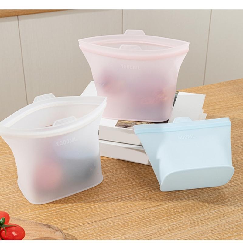 User Friendly Kitchen Storage Bags Made Of Premium Silicone With Airtight Seal Ideal For Leftovers Snacks Meal Preps