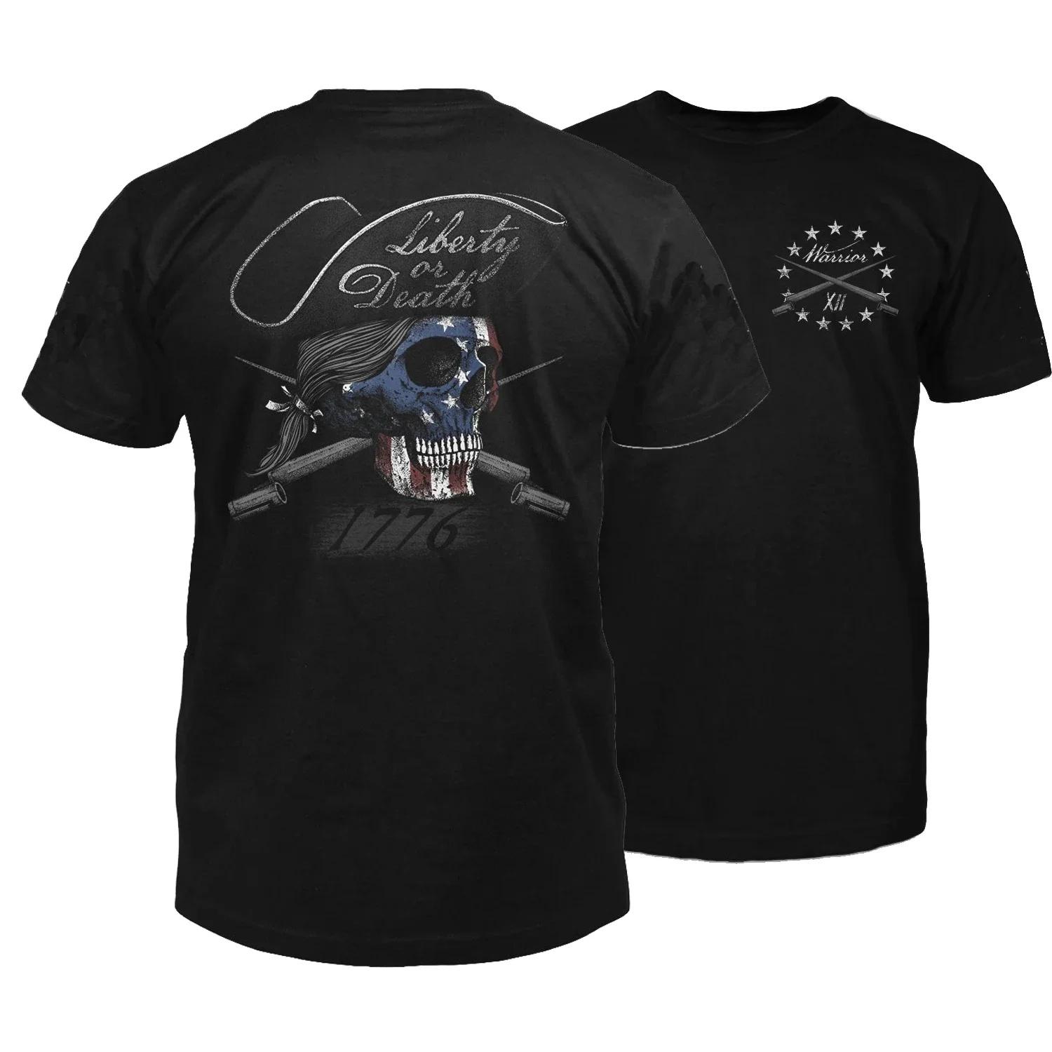 

Give Me Liberty, or Dive Me Death! Skeleton Freedom Fighter T-Shirt S чёрный