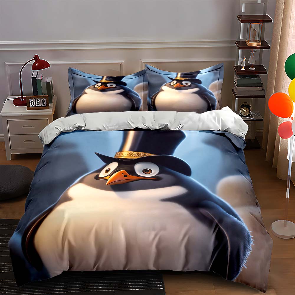 

Penguin wearing hat Bedding Duvet cover sets Duvet covers Pillowcases gifts (1 * Duvet Cover 2 * Pillowcases, without duvet insert) 135x200cm