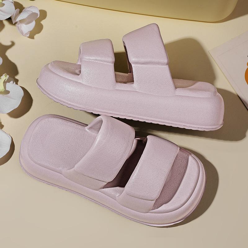 Slippers women's summer fashion go out home bathing non-slip one-word drag men's beach shoes