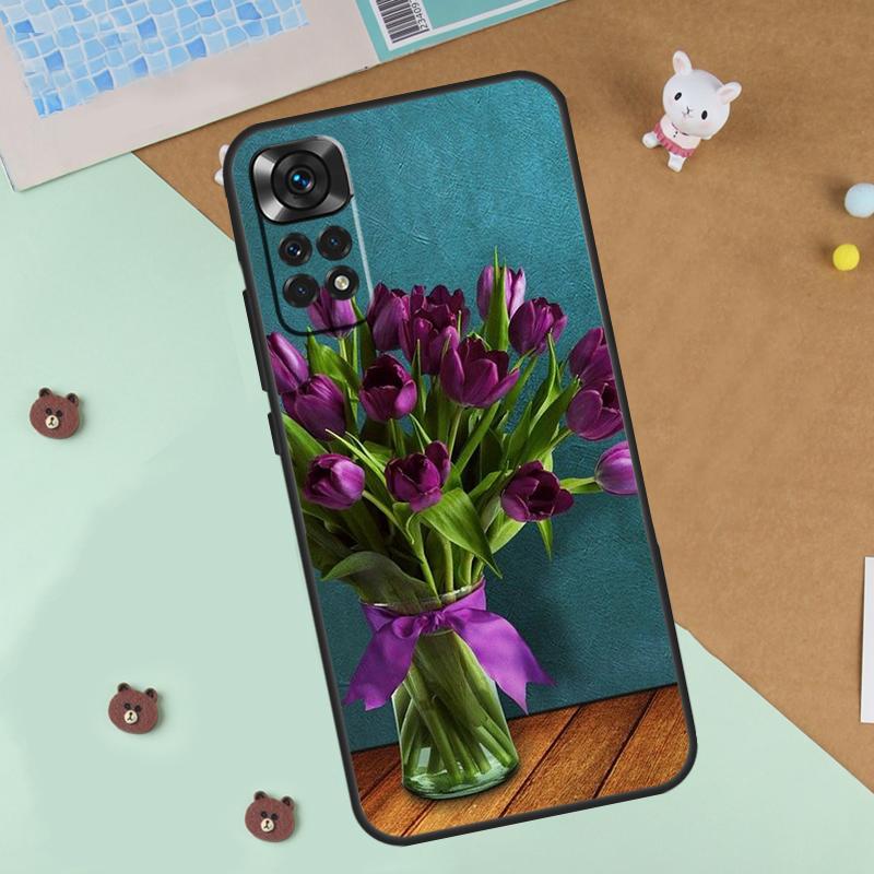 Spring Tulips Flower Case For Xiaomi Redmi 14C 10C 12C 13C Cover For Redmi Note 13 Pro 14 9 10 11 12 10S 11S 12S