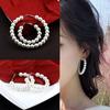 Party Fashion Wedding Engagement Elegant Round Shape Pearl Hoop Earrings Drop Dangle Ear Stud