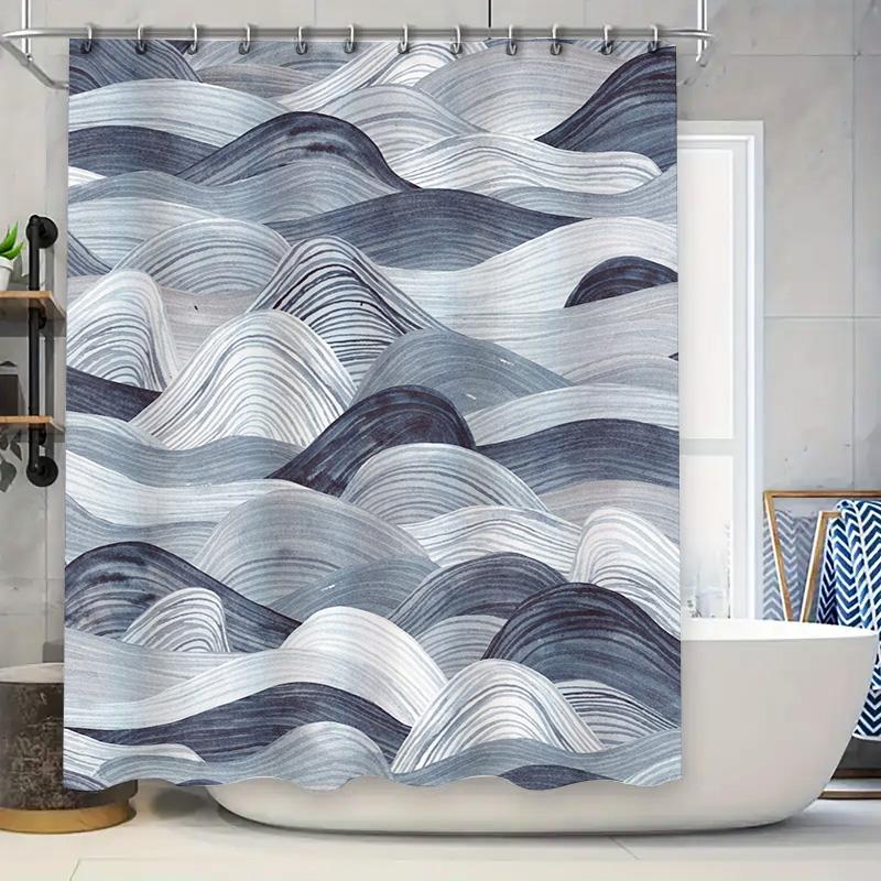 

Unique Pink Flower Shower Curtain Set Dark Grey Red Decorative Bathroom Liner For Modern Bathrooms Printed Fabric Water Repellen W60H190(CM)-1 Pcs