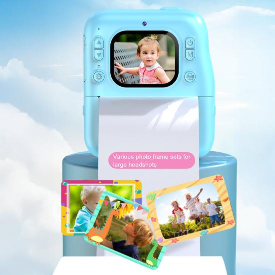 Vaikų momentinis fotoaparatas su 2 colių IPS ekranu 1080P Nešiojamas kelioninis vaizdo įrašymo įrenginys Mažylių momentinis skaitmeninis spausdinimo fotoaparatas Žaislas su nuotraukų popieriumi