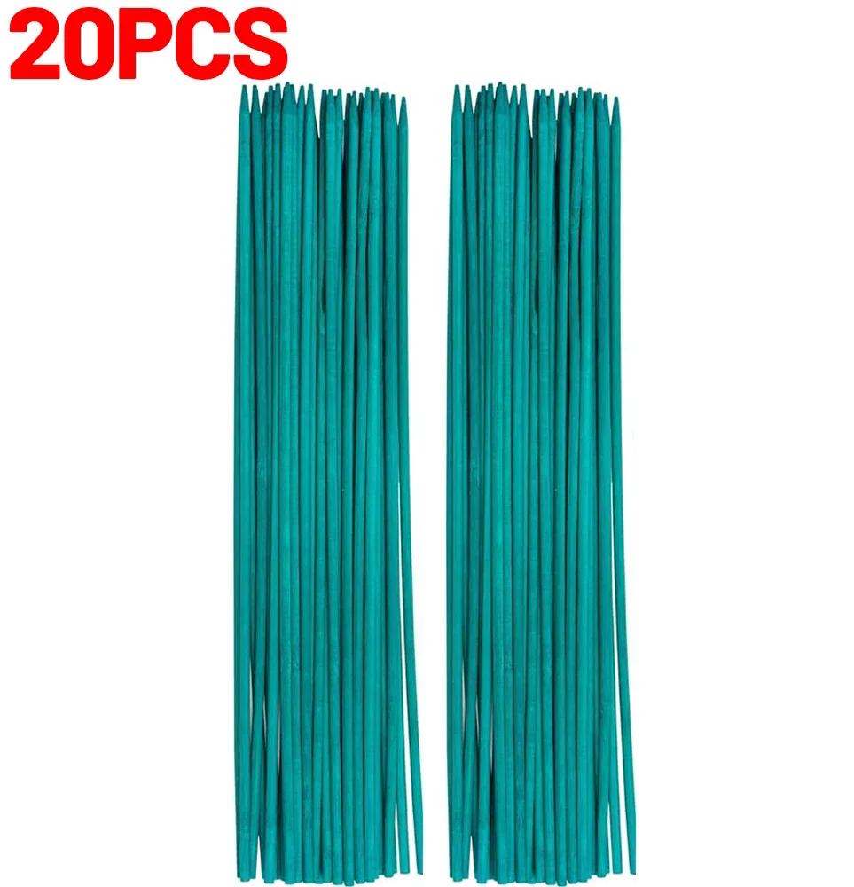 100/20x Plant Stakes Garden Green Single Stem Plant Support Stakes Sticks for Indoor Outdoor Vine Climbing Bracket Gardening