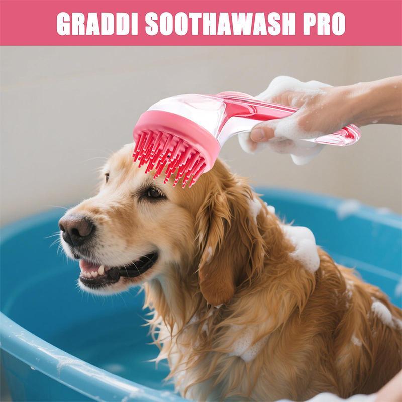 Pet Cat Bath Brush Pet Long Handled Bath Massage Brush For Grooming And Cleaning Fur And Hair