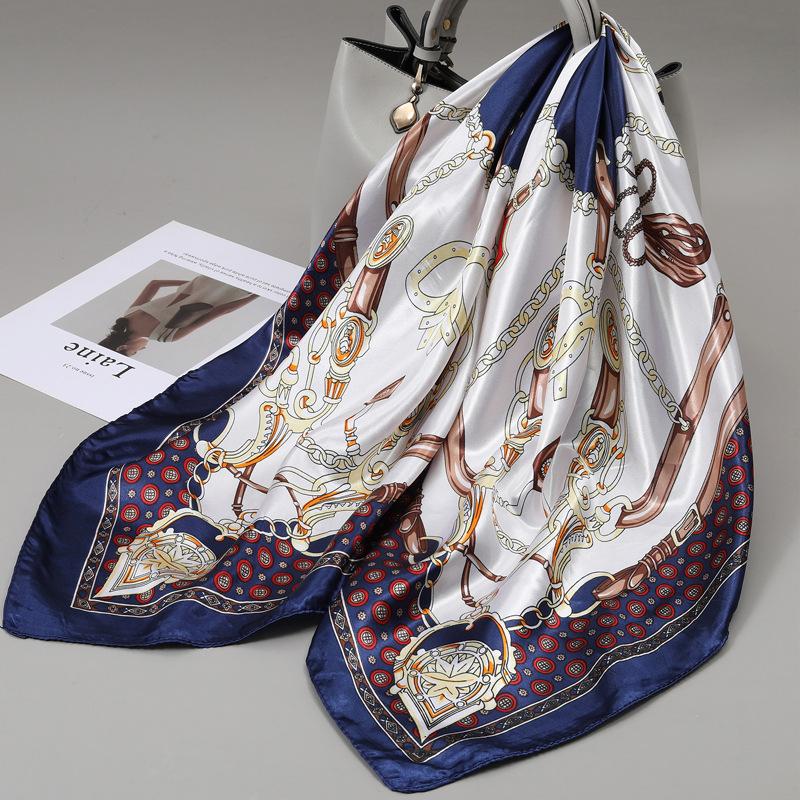 90 Square Scarves, Silk Scarves, Women's New Spring and Summer High-end Sense Versatile, Thin Scarves, Shawls Outside