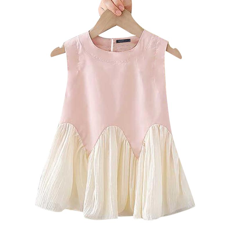 

ZANZEA Женские повседневные майки без рукавов с круглым вырезом в стиле пэчворк 4XL розовый