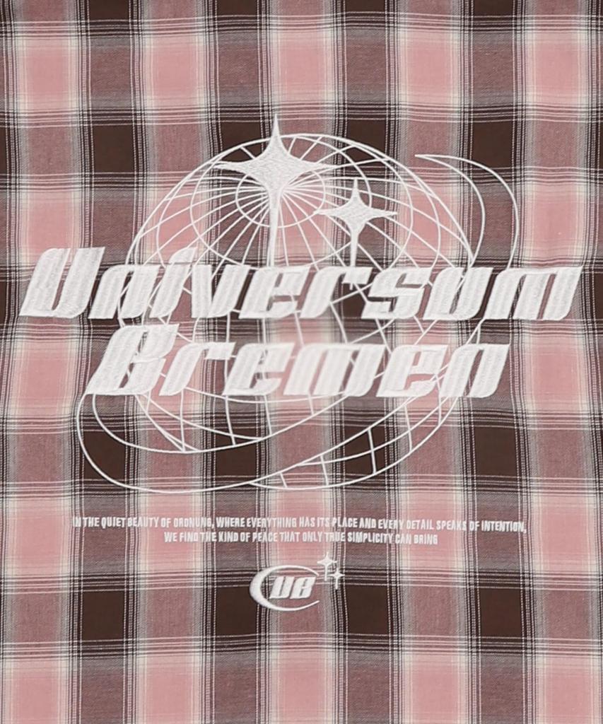 WEGO Short Sleeve Graphic Short Sleeve Summer Size Pink Shirt, Ombré Check, Top, Clothing, Streetwear, Men's, L,