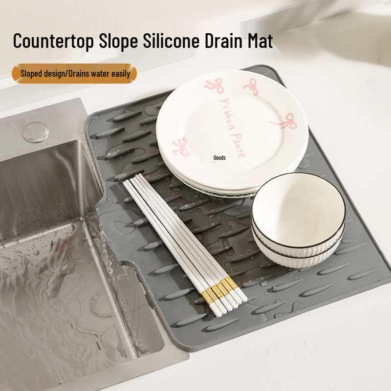 Tapete Drenante e Resistente ao Calor de Silicone para Bancada: Anti-Escaldante, Espessado, Antiderrapante, Multiuso para Cozinha.