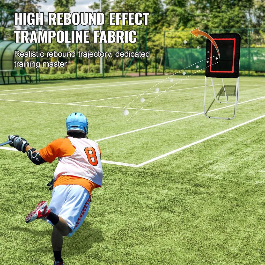 Folding Lacrosse Rebounder for Backyard, 3x4 Ft Volleyball Bounce Back Net, Pitchback Throwback Baseball Softball Return Training Screen, Adjustable