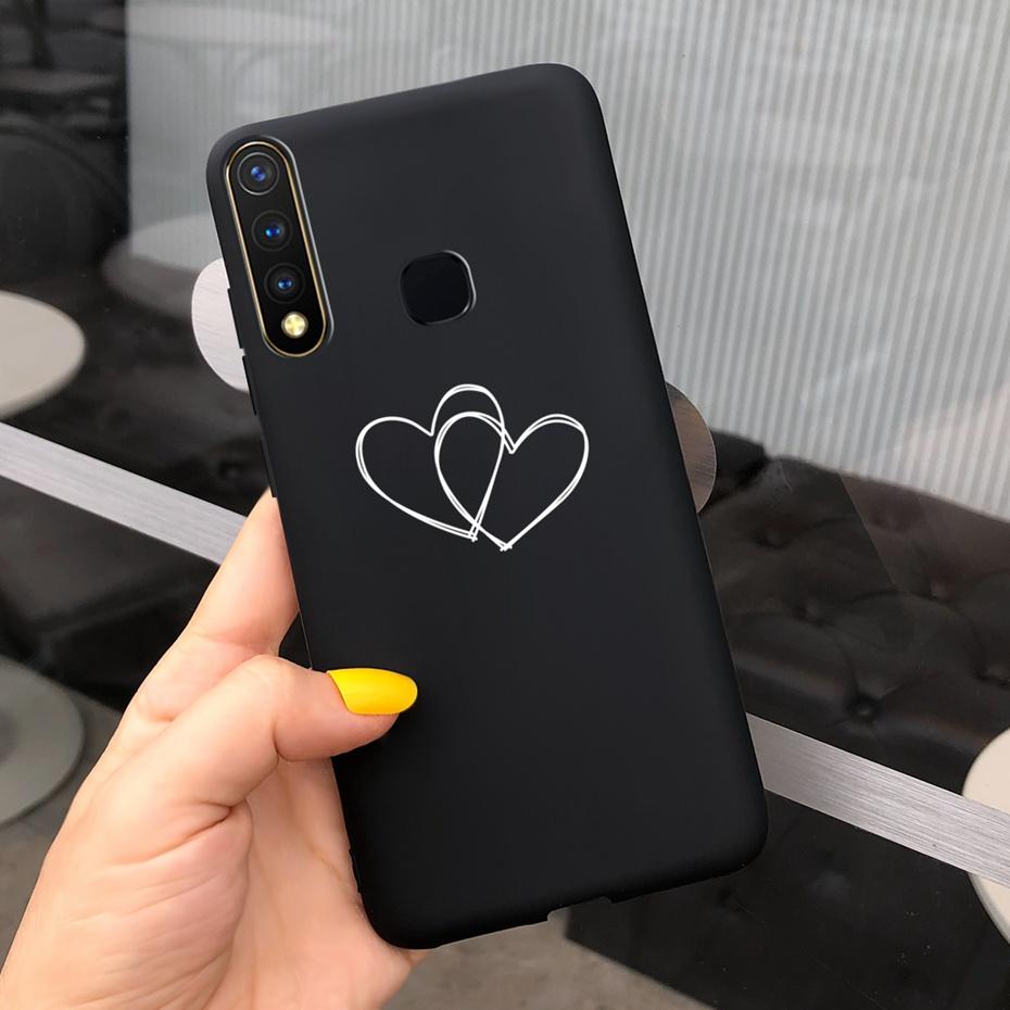 For Vivo Y19 2019 Case Cute Beautifly Flower Butterlfy Phone Cover For Vivo Y19 Y 19 1915 Black Silicone Soft TPU Case Bumper