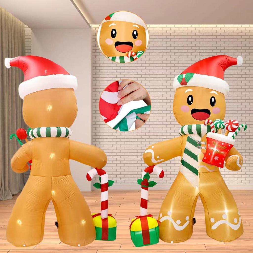 2024 Neue aufblasbare Lebkuchen-Weihnachtsdekoration für den Außenbereich Spielzeug