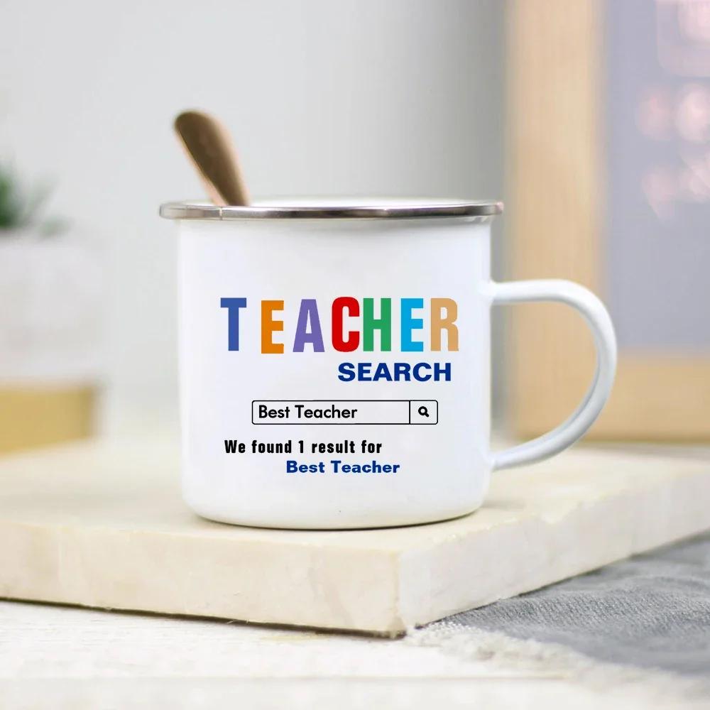 It Takes A Big Heart To Shape Little Minds Teacher Enamel Mug Creative Teacher School Water Cups Coffee Mugs Teachers Day Gifts
