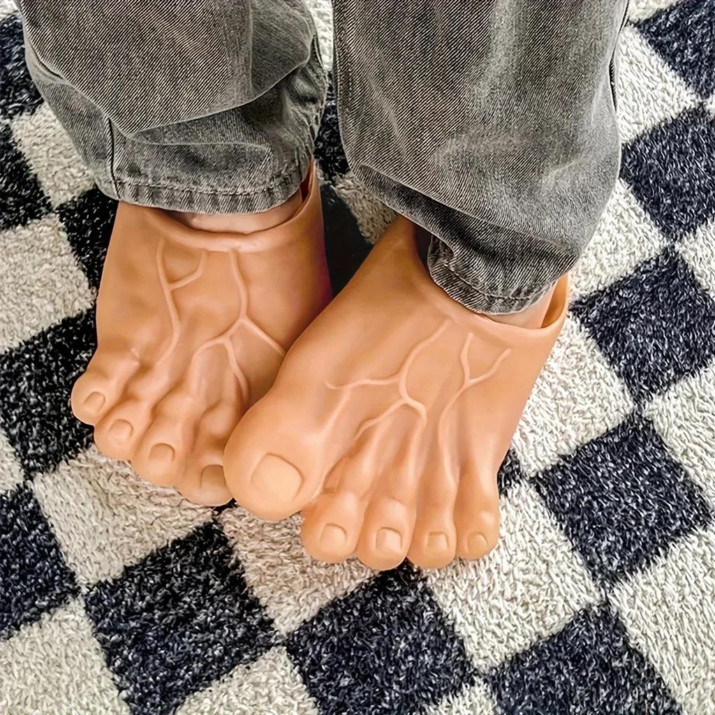 Funny Barefoot Slippers, Bigfoot Shoes, Toe Slippers, Flat Party Funny Sandals, Adult Halloween Costume Accessories