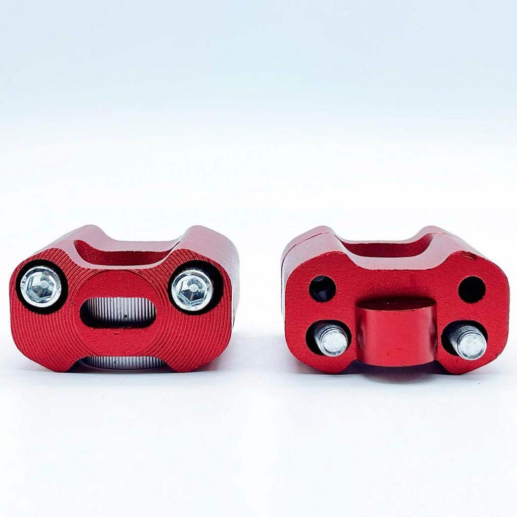 LEXOR Steering Wheel Up Spacer Bike Bar Clamp Up Conversion 22.2mm 28.6mm Compatible Posture Improvement Red