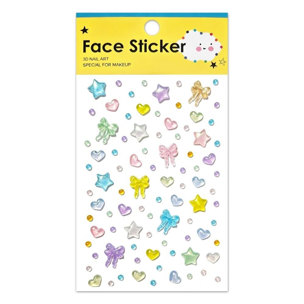Makeup Bedazzling Sticker 3D Resin Crystal Gem Sticker Face Eye Jewels Sticker Christmas Party