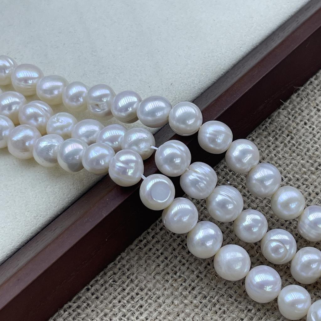 Nearround Vit Pärla 10-11mm För Smyckestillverkning DIY Halsband Armband Örhängen Tillbehör