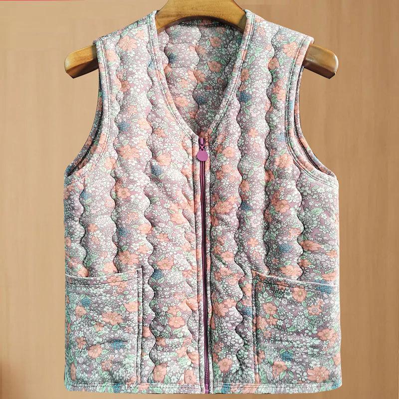 

Костюм для людей среднего и пожилого возраста, осенне-зимний жилет из верблюжьей шерсти, теплая майка, свободный жилет с утолщенными плечами, верхняя одежда 5XL фиолетовый