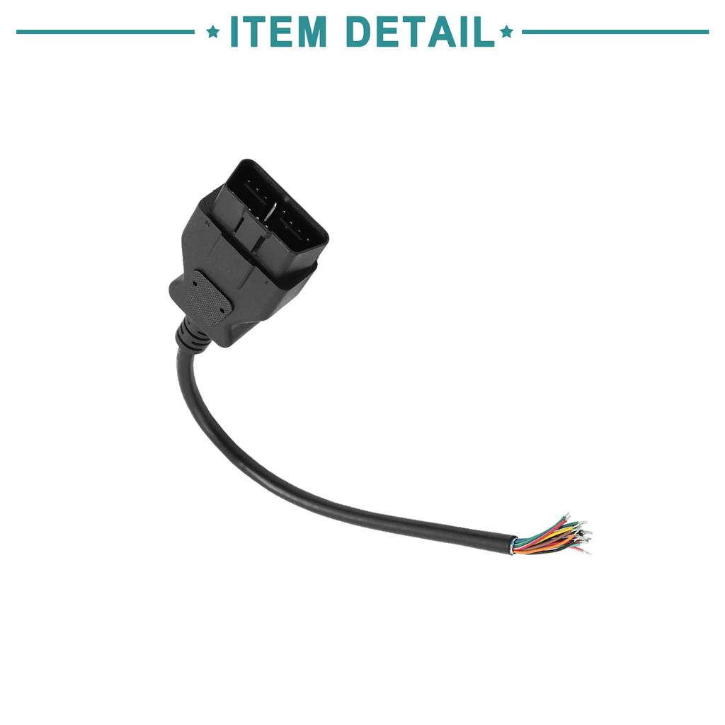ACROPIX 6Pin to OBD2 16Pin Cable 30cm Universal 16Pin Extension Cable Cord Black