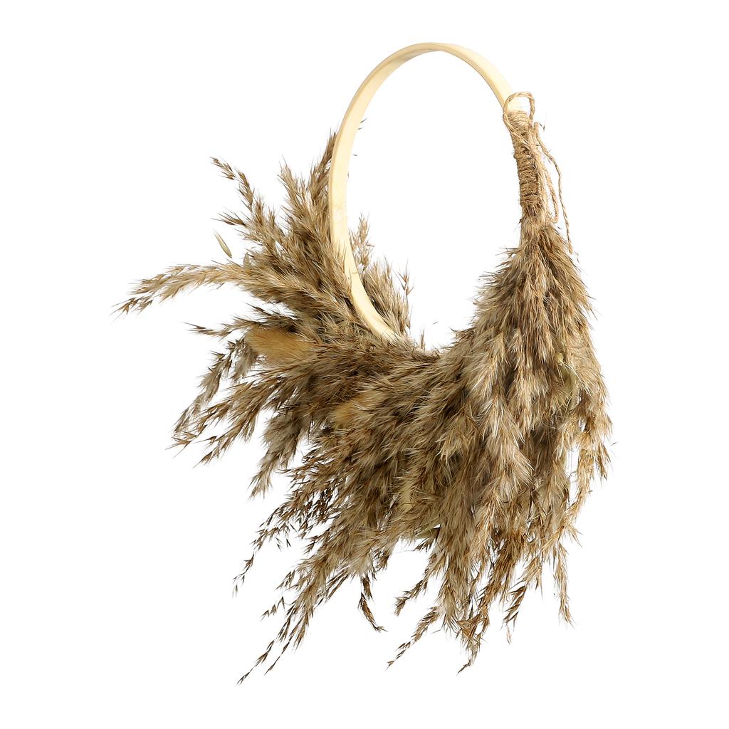 Pampová tráva Věnec Krásné Nadýchané Plné Nástěnné Věnce do Obývacího Pokoje Ložnice Pracovny