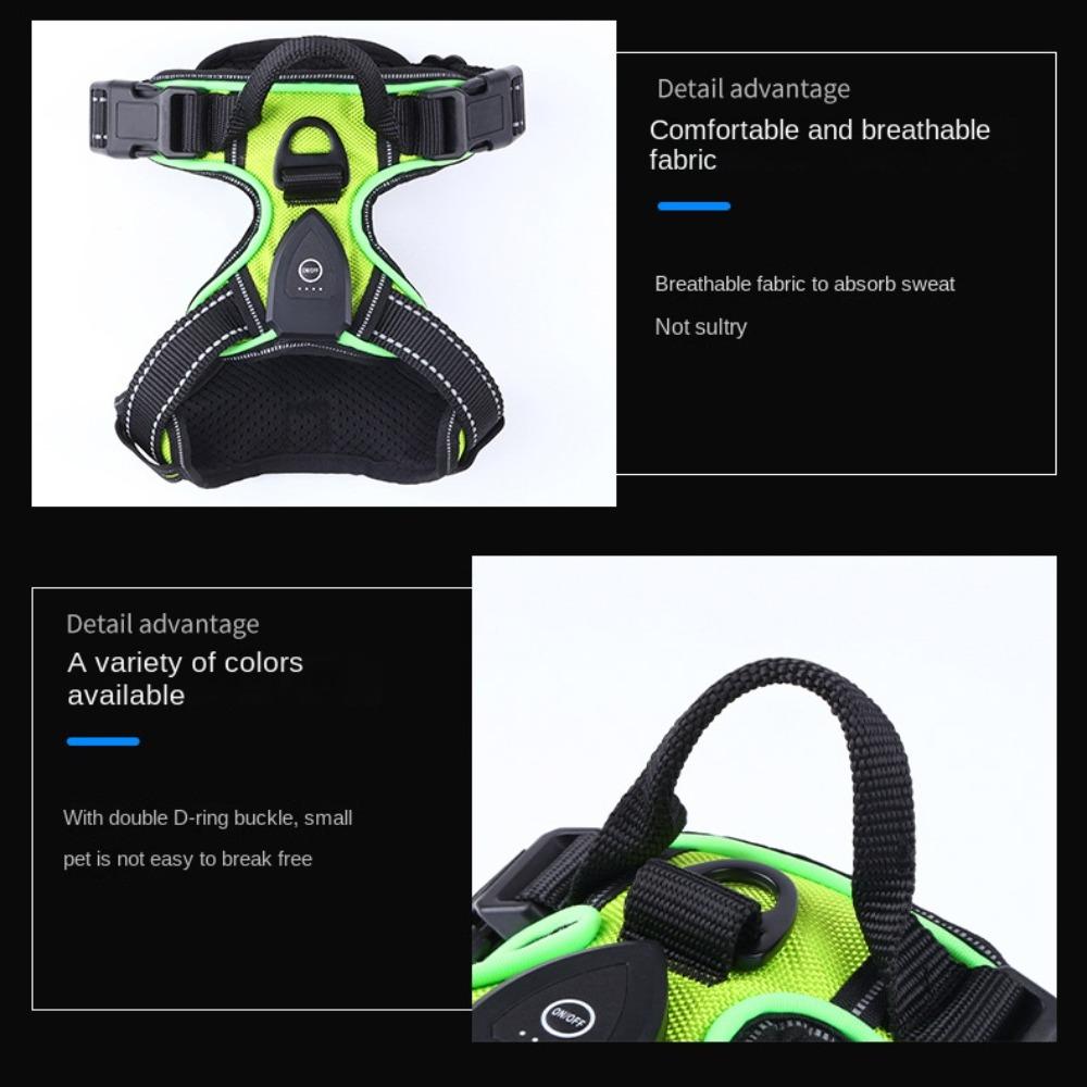 Light Up Luminous Pet Chest Strap Adjustable Dog Glow Vest Practical LED Dog Harness  Cats Pet