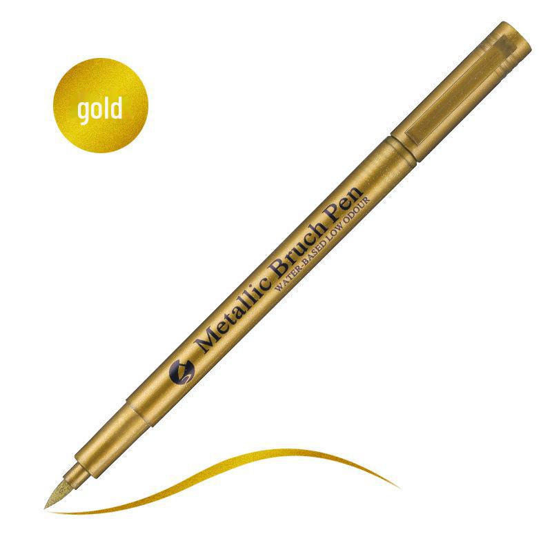 

Маркер-ручка с глянцевым металлическим покрытием золотого и серебряного цвета для проектов «сделай сам», подписей, приглашений — устойчив к выцветанию золотой