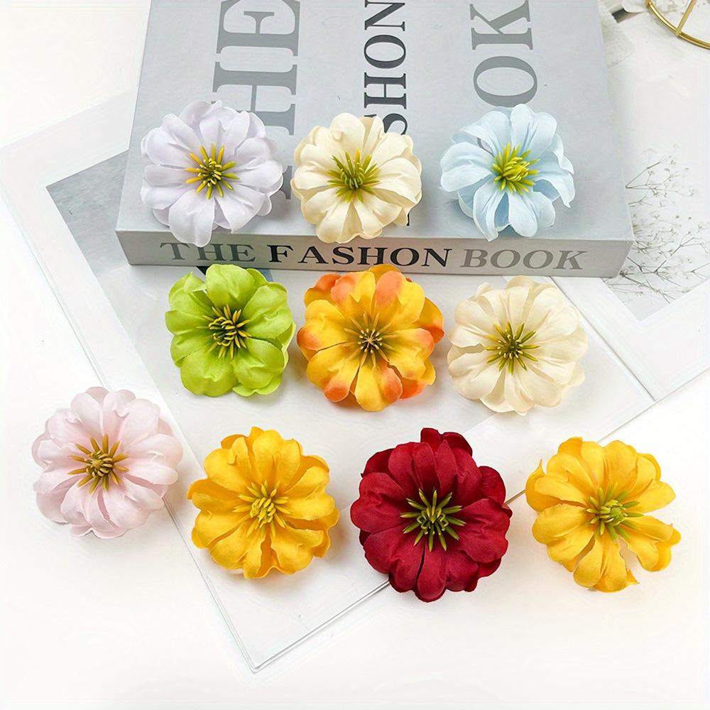 10Pcs Artificial Flower With Core Curling DIY Rose Head