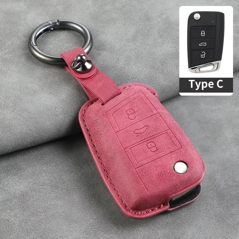 Leather Car Key Cover Case for VW Volkswagen Tiguan MK1 MK2 Magotan Passat B5 B8 Polo Golf 4 5 6 7 Mk7 Jetta POLO Eos Scirocco