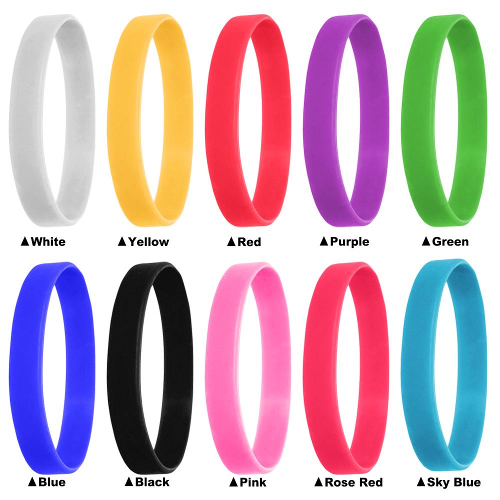 1Pcs 10 Colour Silicone Handring Sports Wrist Band Bangle For Women Men Fashion Casual Rubber Bracelets Good Toughness Odorless
