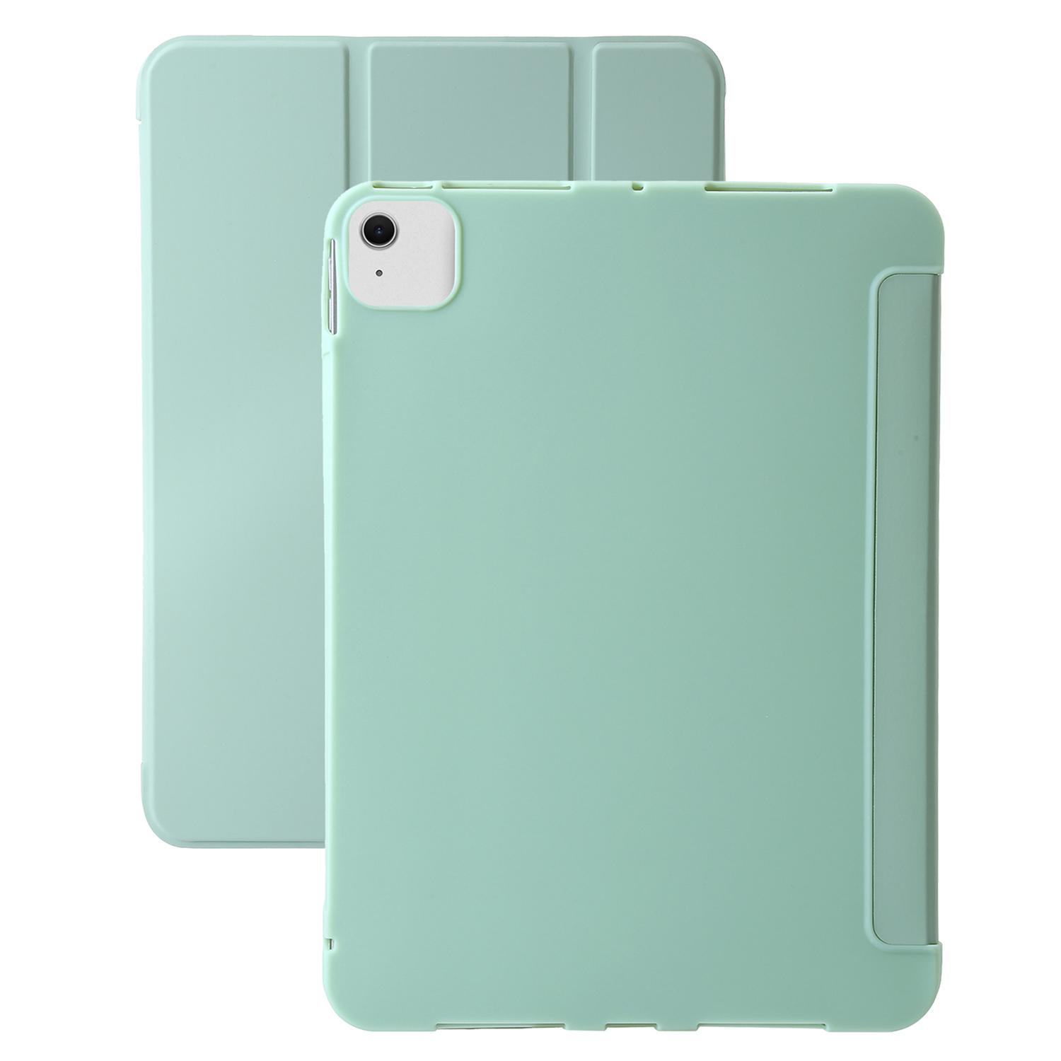 

Для iPad Эйр 13 (2025)/(2024) Кожаный чехол с внутренним силиконовым чехлом для планшета с тройной подставкой Green