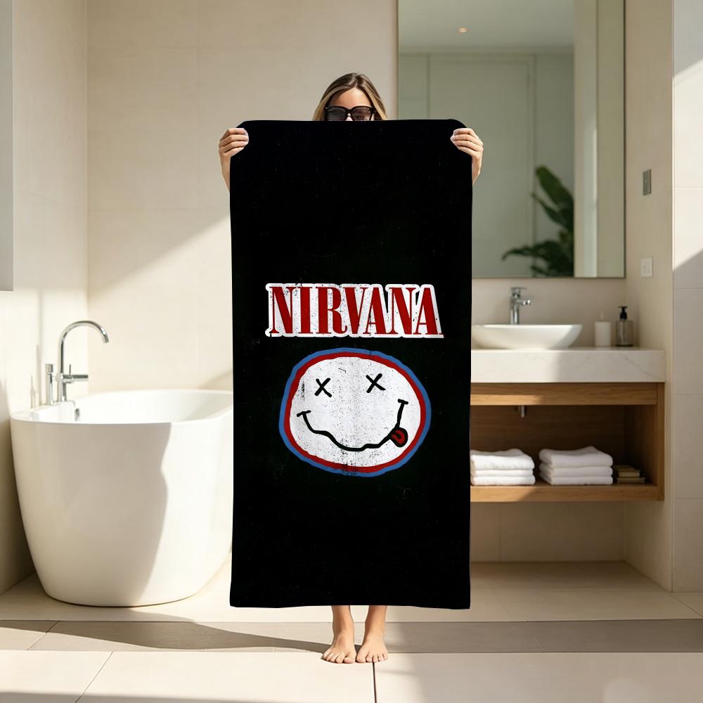 Rock Bands LOGO N-NirvanaS Towel ultra-fine fiber quick drying absorbent bath towel, outdoor swimming sports towel