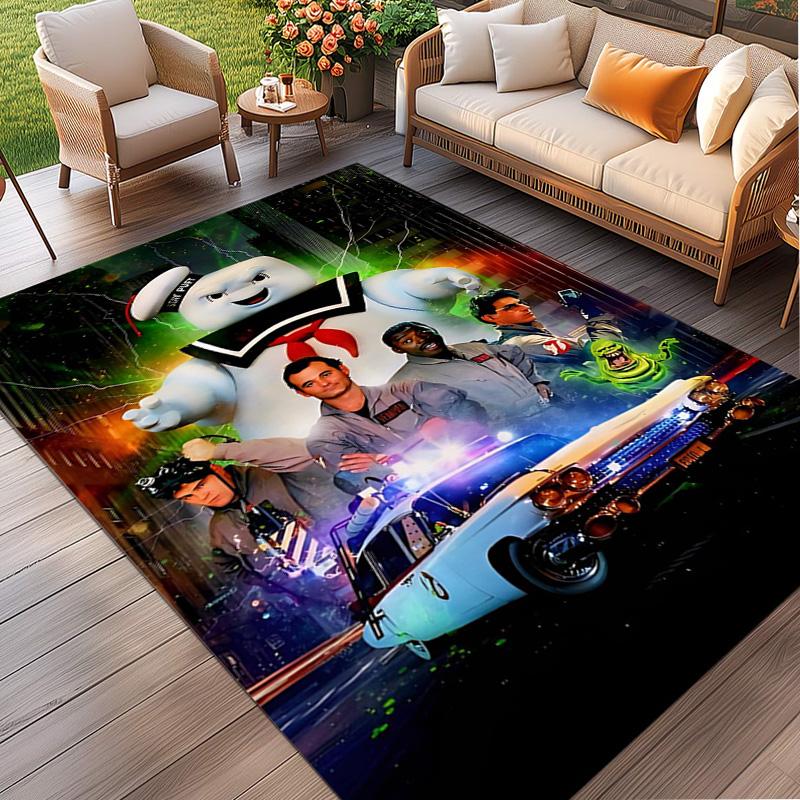 Ghostbusters Print Rug, Washable Floor Carpet, For Entryway Dorm Laundry Room Office Study, Home Decor Birthday Christmas Gift