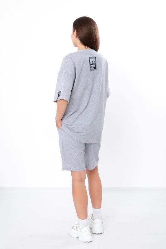 Stylish Women’s Set – Oversized Tee with Drop Shoulders & Bermuda Shorts, Summer, 8400-057 HC