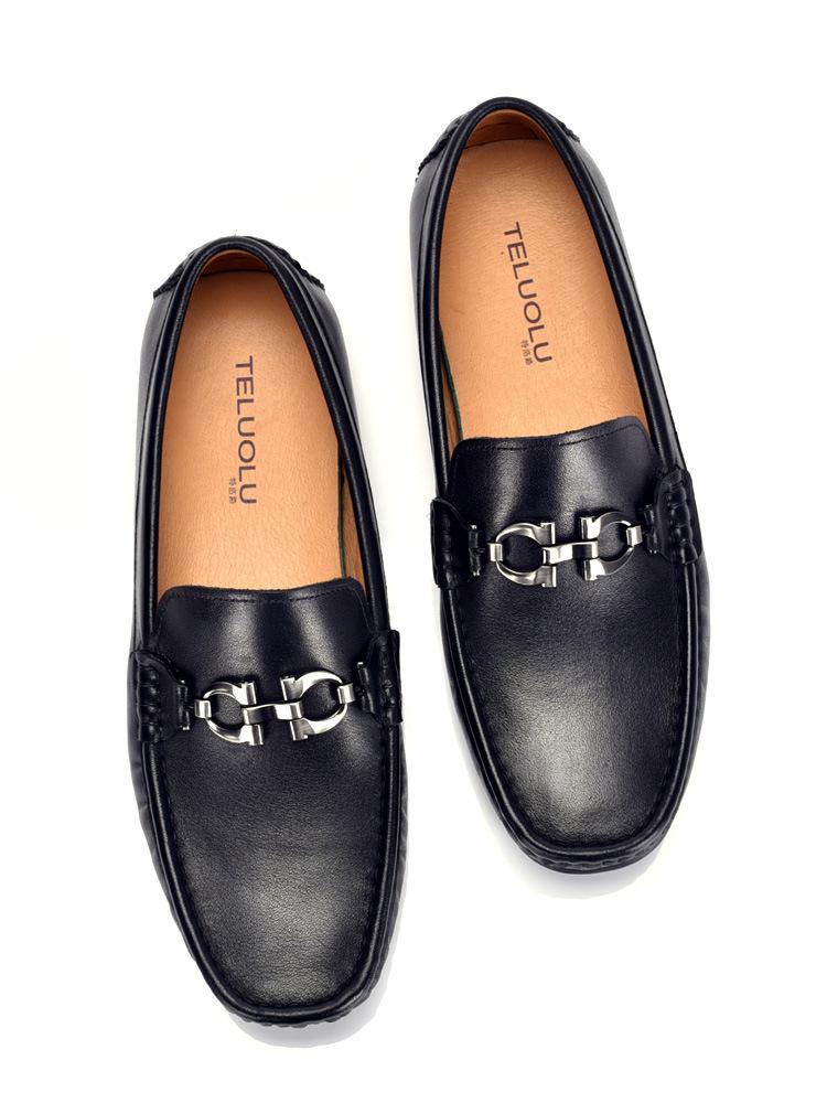 European Genuine Leather Men s Non-slip Driving Loafers 39