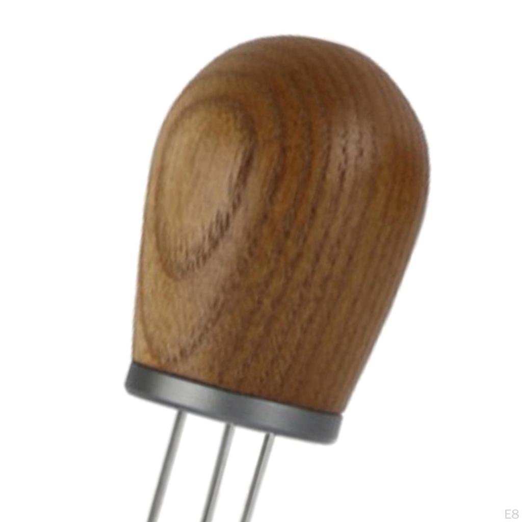 Wooden Coffee Tamper Espresso for . Stainless Steel Flat with Height Adjustable Handle